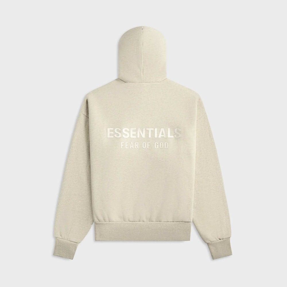 Fear of God Essentials Classic Fit Fleece Hoodie Heather Stone Medium New W/ Tag